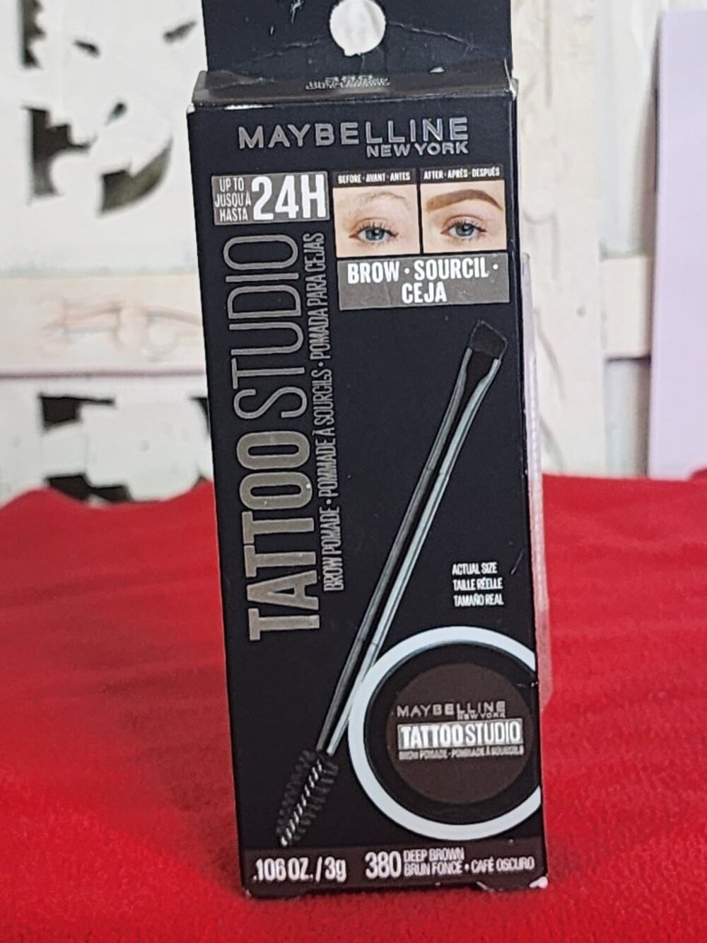 Maybelline New York Tattoo Studio 24H Brow Pomade .106oz Color 380 Deep Brown